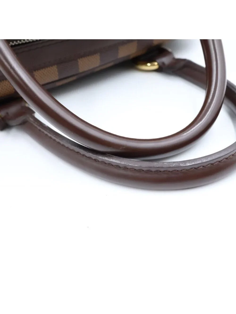 Louis Vuitton Damier Duomo Boston Bag Brown Leather Gold